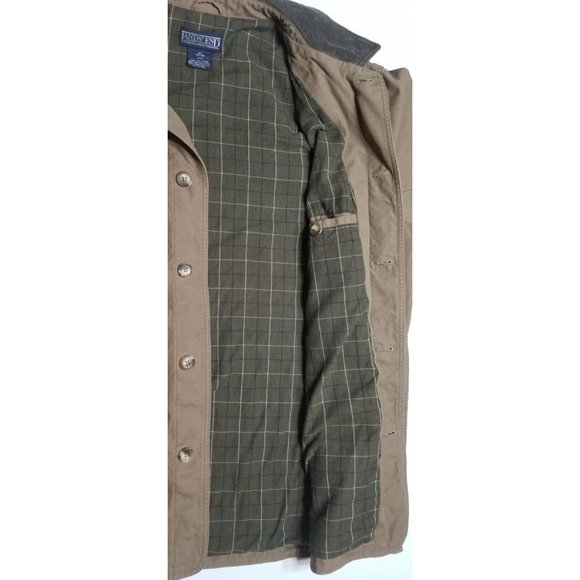 Lands' End Flannel Lined Brown Canvas Chore Field Jacket Coat Men's Size XL Tall - Picture 8 of 16